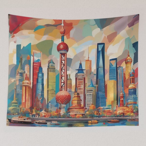 Item preview, Shanghai Cityscape designed and sold by AIArtImpact.