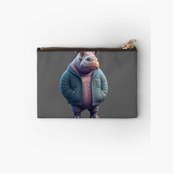 Item preview, Cute Hippo - Wearing a jacket  designed and sold by positivVibesArt.