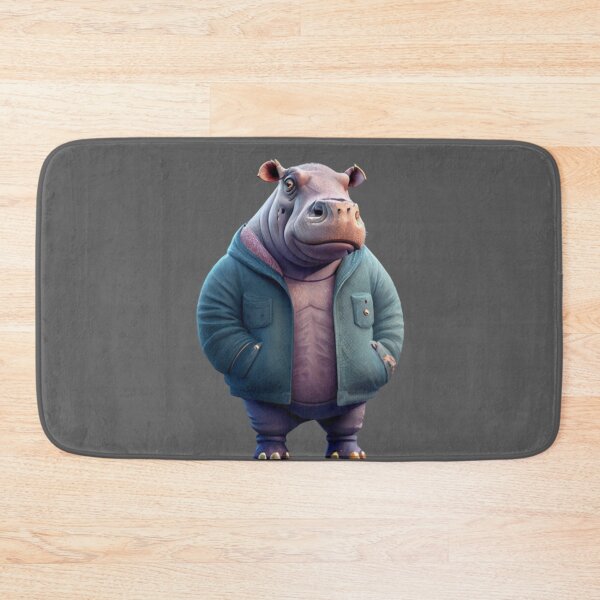 Item preview, Cute Hippo - Wearing a jacket  designed and sold by positivVibesArt.