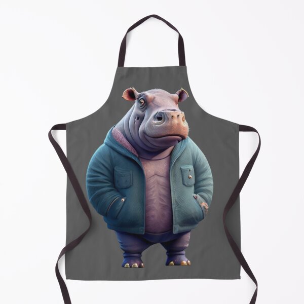 Item preview, Cute Hippo - Wearing a jacket designed and sold by positivVibesArt.
