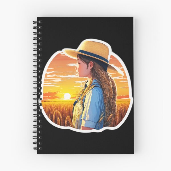 Item preview, Girl Looking at Retro Sunset over a Wheat Field designed and sold by Ridiculam Toga.