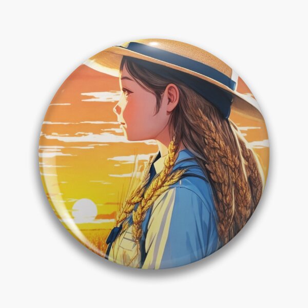 Item preview, Girl Looking at Retro Sunset over a Wheat Field designed and sold by Ridiculam Toga.
