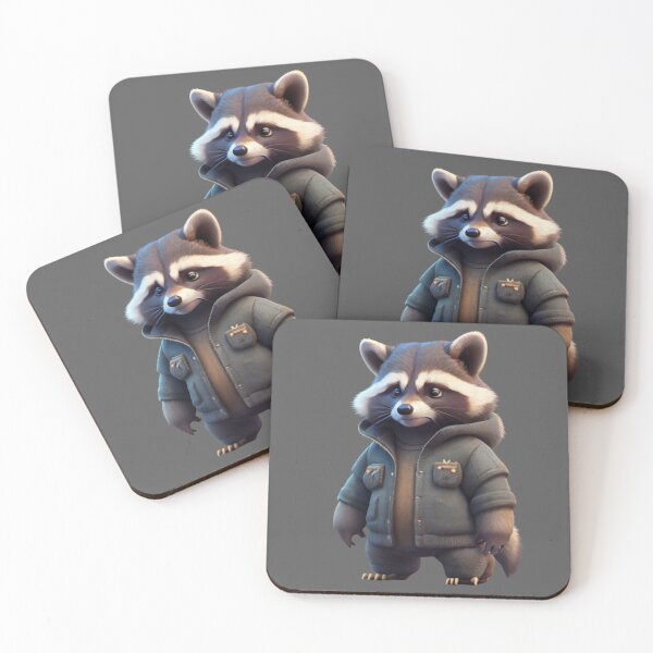 Item preview, Cute Raccoon - Wearing a jacket  designed and sold by positivVibesArt.