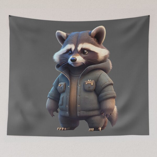 Item preview, Cute Raccoon - Wearing a jacket designed and sold by positivVibesArt.