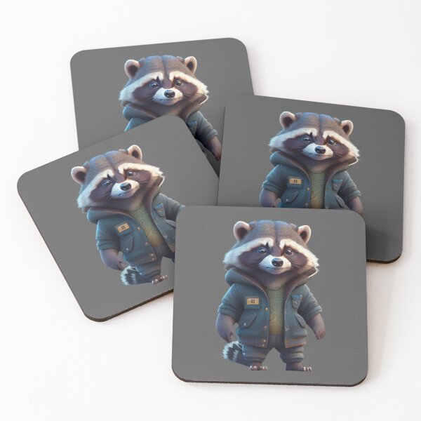 Item preview, Cute Raccoon - Wearing a jacket - II designed and sold by positivVibesArt.