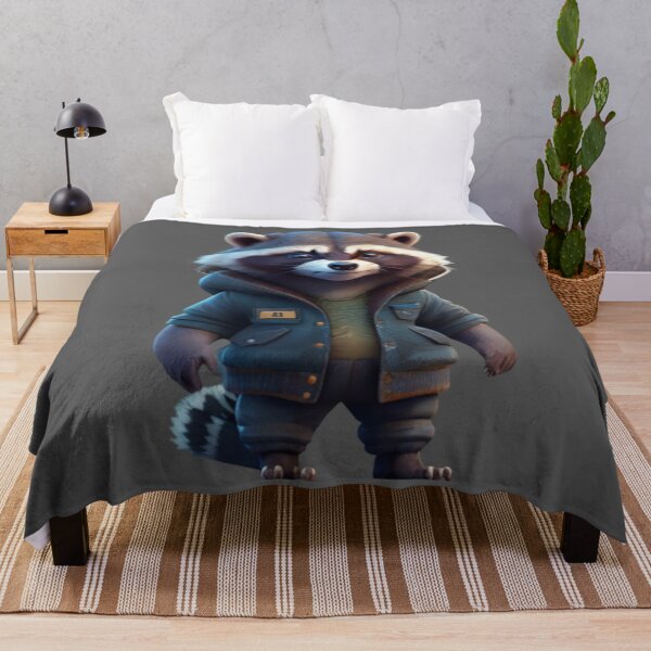 Item preview, Cute Raccoon - Wearing a jacket - II designed and sold by positivVibesArt.