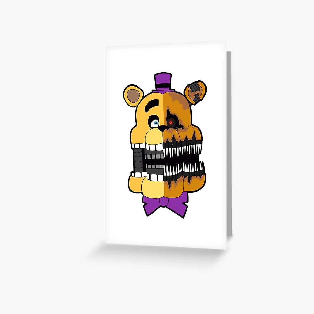 Personalized Fnaf Five Nights At Freddy's Nightmare Fredbear Birthday Card  - Red Heart Print