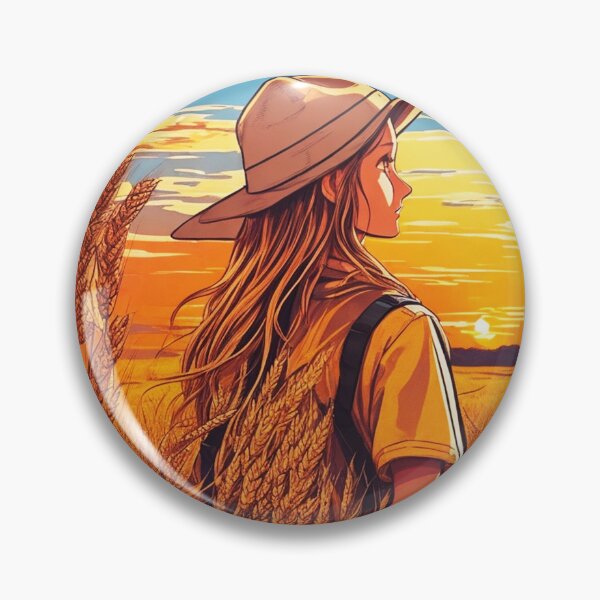 Item preview, Young Girl Looking at Retro Sunset over a Wheat Field designed and sold by Ridiculam Toga.