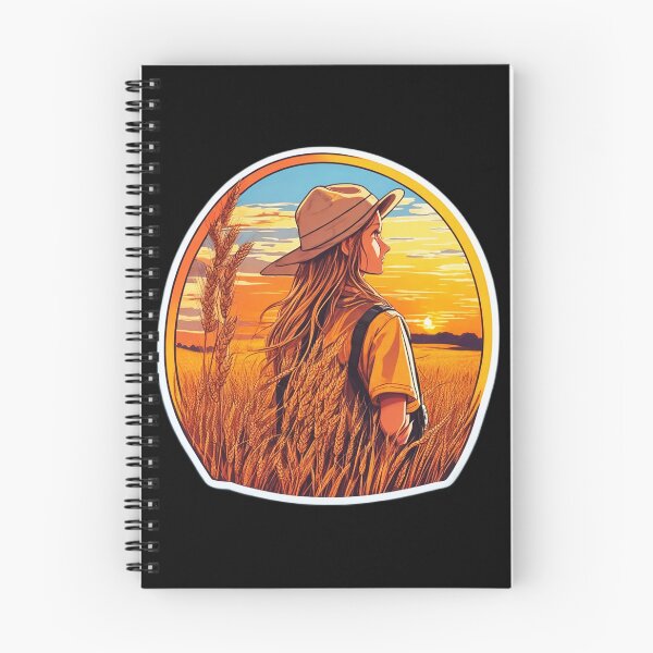 Item preview, Young Girl Looking at Retro Sunset over a Wheat Field designed and sold by Ridiculam Toga.