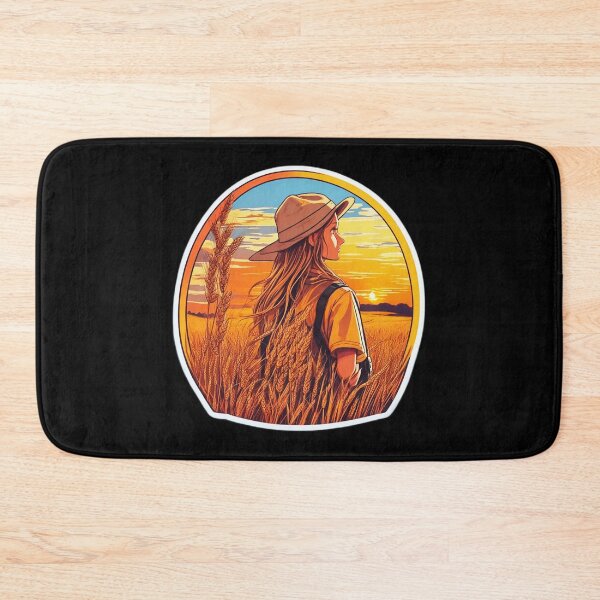 Item preview, Young Girl Looking at Retro Sunset over a Wheat Field designed and sold by Ridiculam Toga.