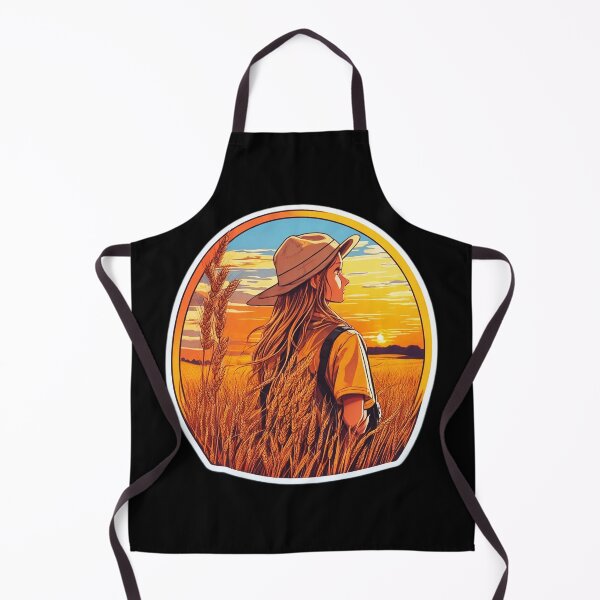 Item preview, Young Girl Looking at Retro Sunset over a Wheat Field designed and sold by Ridiculam Toga.