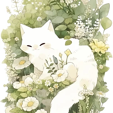 Artwork thumbnail, Spring Bloom Cat by TheThreePixels