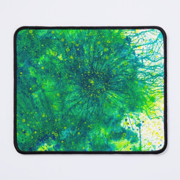 Item preview, Sacred Token From The Emerald Tablet #604 Original Hand-painted Abstract Painting Detail 1 In Teal Blue Green Yellow Earth Tones Inspired By Gaia Mother Nature Spring Summer Rain Forest Aquatic Plants designed and sold by Rainbow Artist Orlando L.