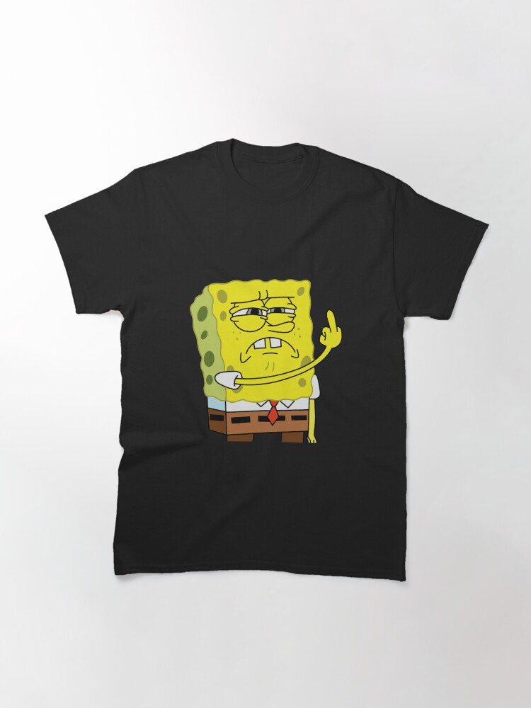 Thumbnail 3 of 7, Classic T-Shirt, Spongebob Meme Middle Finger designed and sold by sadkiga.