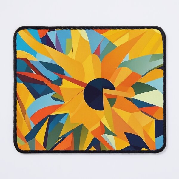 Item preview, Cubist Sunflower Radiance - Geometric Blossoms in Artistic Harmony designed and sold by Freak-Scene.
