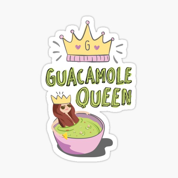 "Guacamole Queen Funny Illustration for Avocado Lovers" Sticker for Sale by TheVeganPride