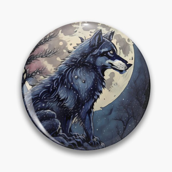 Item preview, A creepy illustration of a wolf and the fulll moon. designed and sold by twisted-dot.