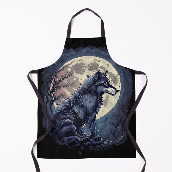 Item preview, A creepy illustration of a wolf and the fulll moon. designed and sold by twisted-dot.