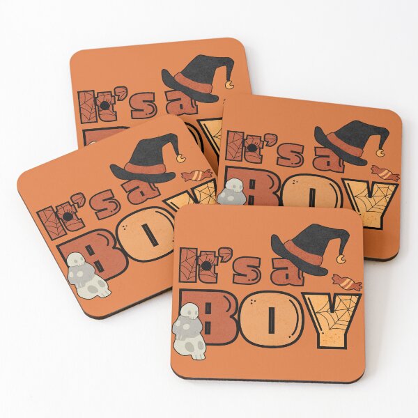 Item preview, it's a boy Gender Reveal Baby Shower party - spooky halloween retro vintage designed and sold by TNwandesignart.