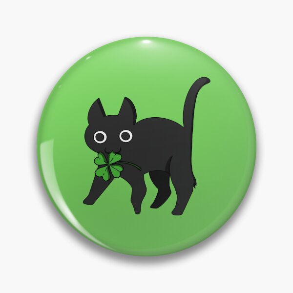 Item preview, black cat with a lucky four-leaf clover designed and sold by Pone6.