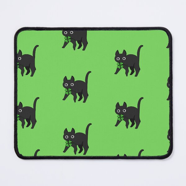 Item preview, black cat with a lucky four-leaf clover designed and sold by Pone6.
