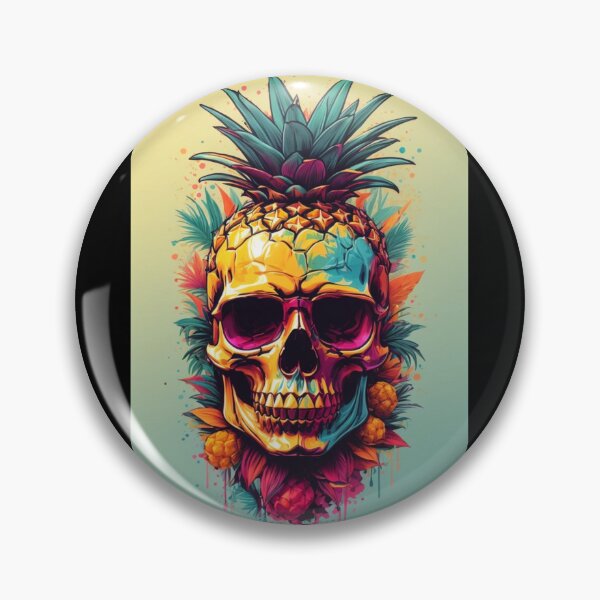 Item preview, A.I Generated Pineapple Skull In Sunglasses designed and sold by GleamingGiant.