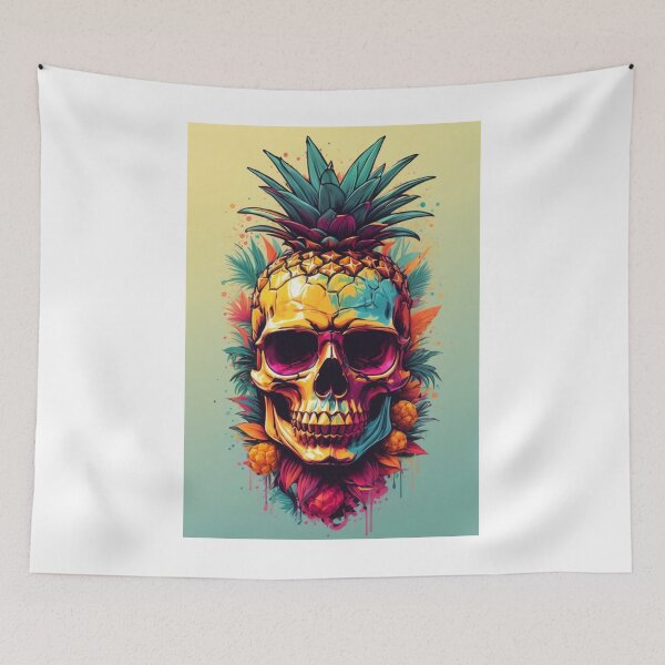 Item preview, A.I Generated Pineapple Skull In Sunglasses designed and sold by GleamingGiant.
