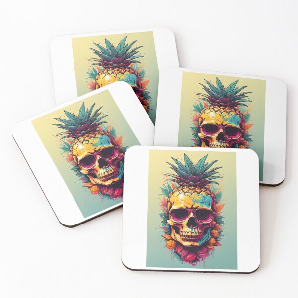 Item preview, A.I Generated Pineapple Skull In Sunglasses designed and sold by GleamingGiant.