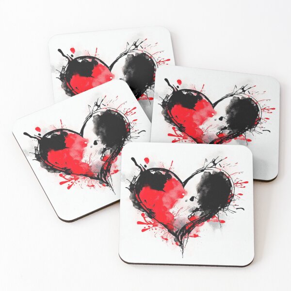 Item preview, Ink-Blot Love: The Heart in Red and Black designed and sold by ReplyGirl.