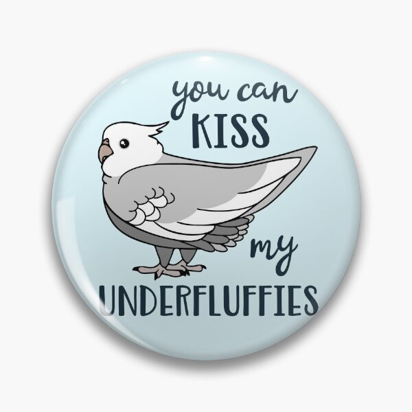 Item preview, You can kiss my underfluffies Grey Cockatiel doodle designed and sold by FandomizedRose.