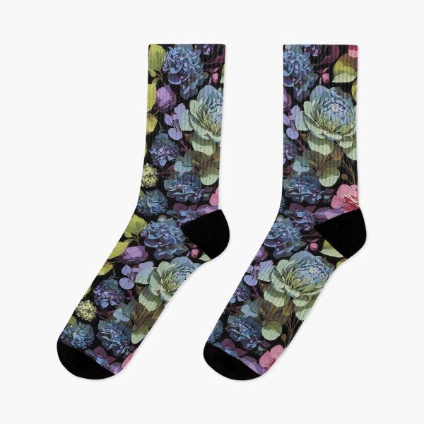 Item preview, Whimsical Watercolor Dark Floral Hydrangea Pattern #28 designed and sold by Rae-SunshineArt.