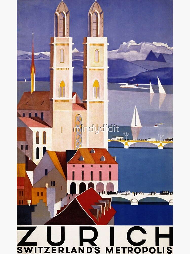 Vintage Travel Poster Zurich