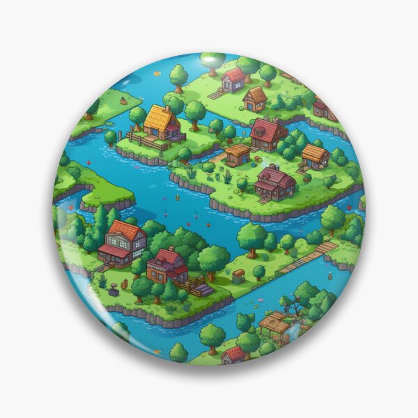Item preview, Pixel Art Pattern of a Small Village - Gift for Gamers designed and sold by AITeeGenius.