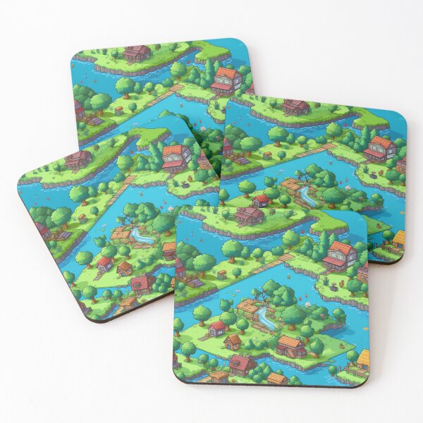 Item preview, Pixel Art Pattern of a Small Village - Gift for Gamers designed and sold by AITeeGenius.
