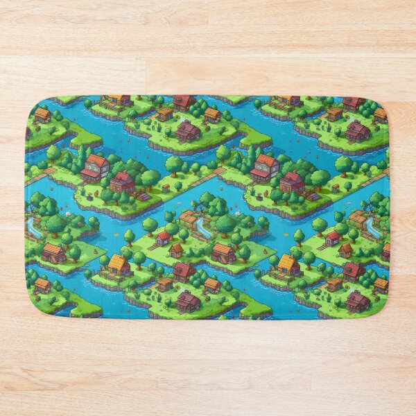 Item preview, Pixel Art Pattern of a Small Village - Gift for Gamers designed and sold by AITeeGenius.