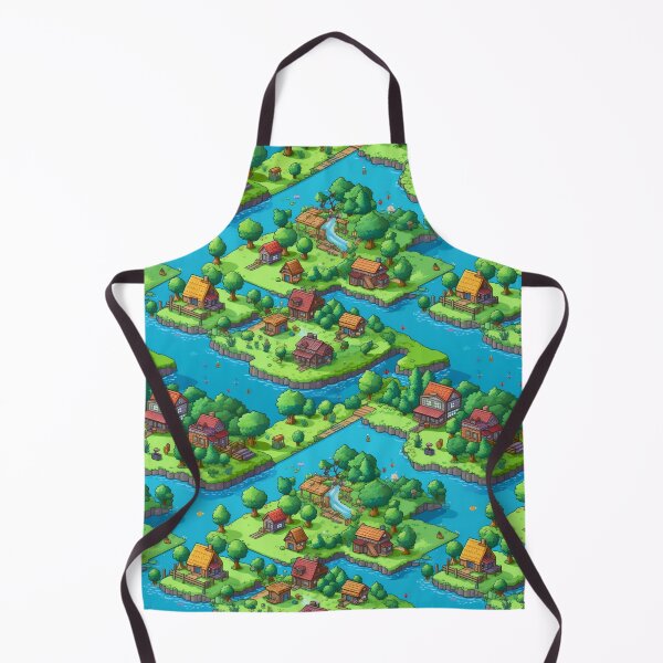 Item preview, Pixel Art Pattern of a Small Village - Gift for Gamers designed and sold by AITeeGenius.