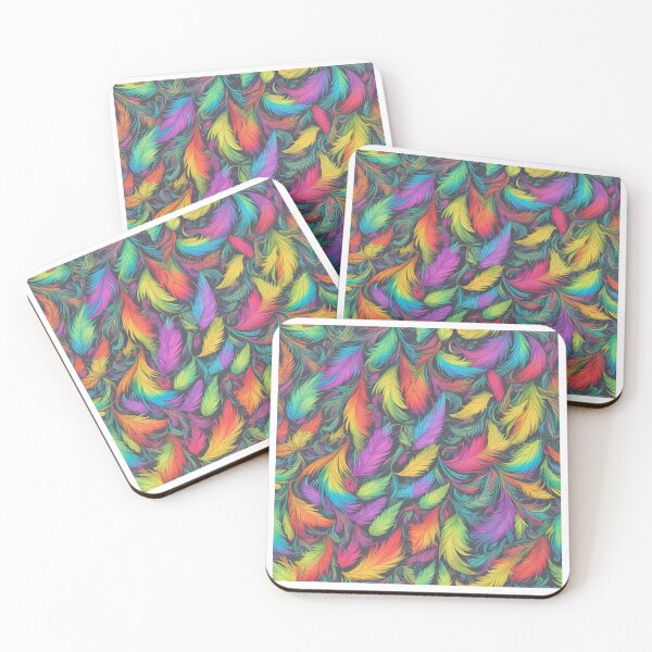 Item preview, Radiant Plumes - Rainbow Feathers Pattern designed and sold by DimHel2.