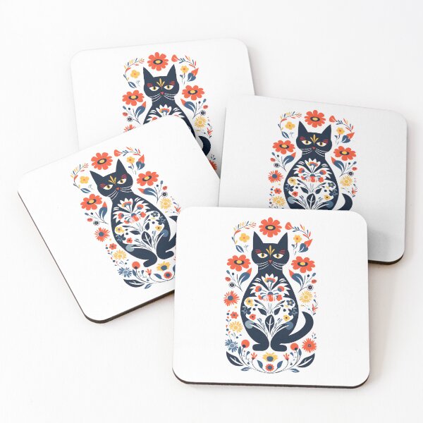 Item preview, Floral cat art, cats lover, funny cat. designed and sold by im9creative.