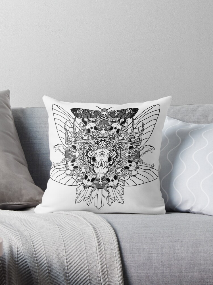 Animal Skull Mandala Throw Pillow By Brittanysalay
