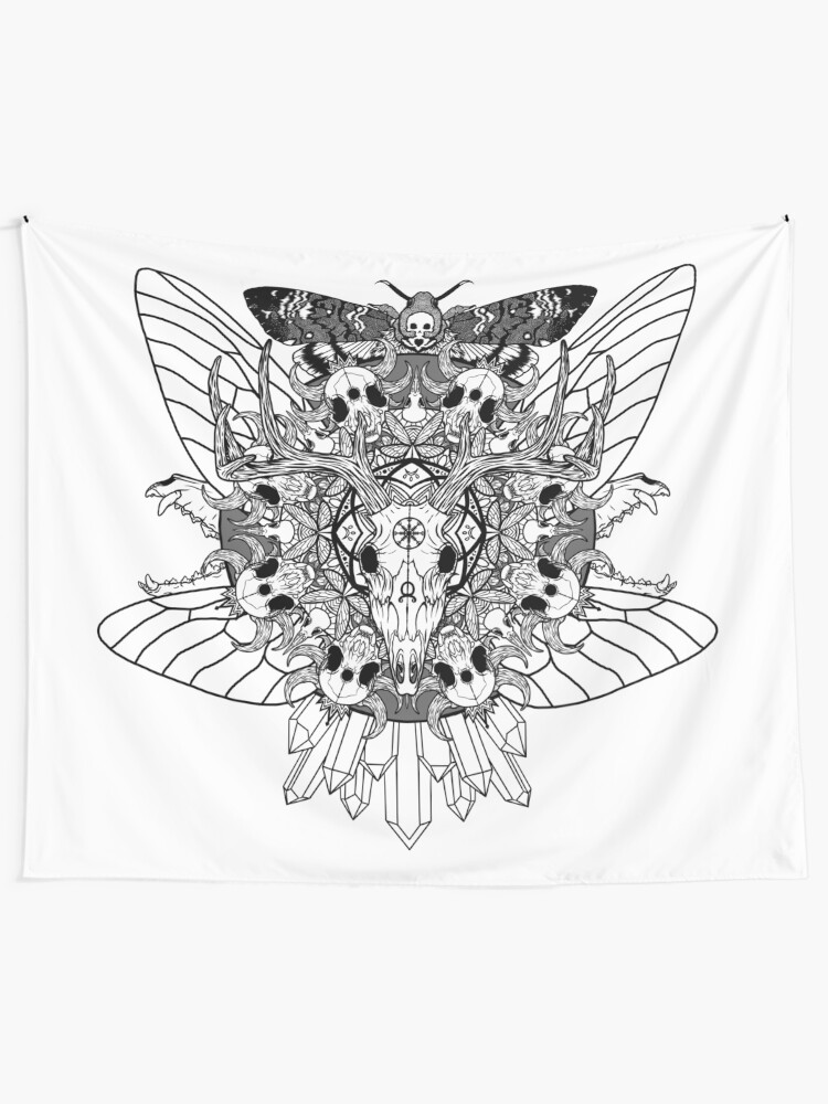 Alternate view of Animal Skull Mandala Tapestry