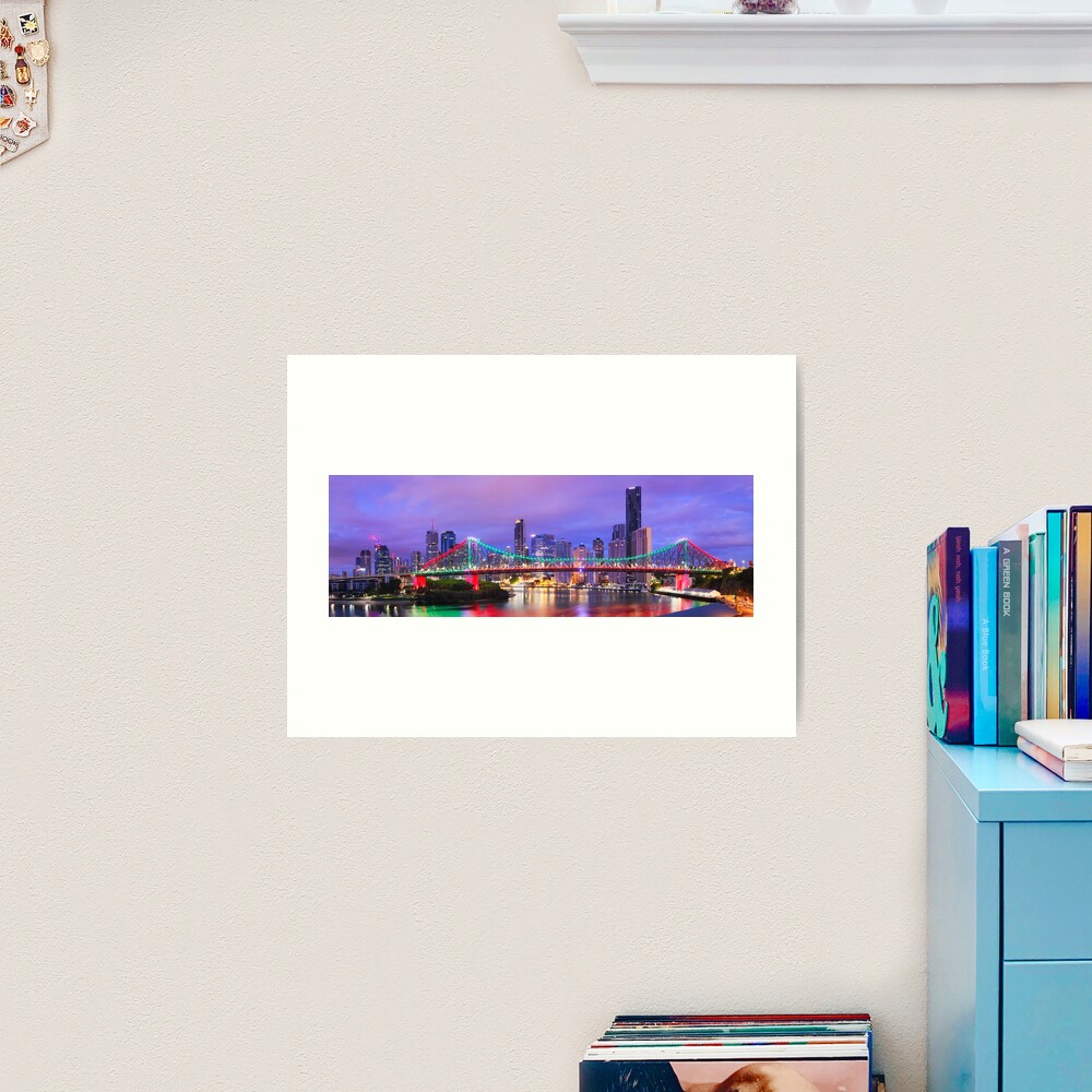 Colourful Story Bridge, Brisbane, Queensland, Australia Art Print
