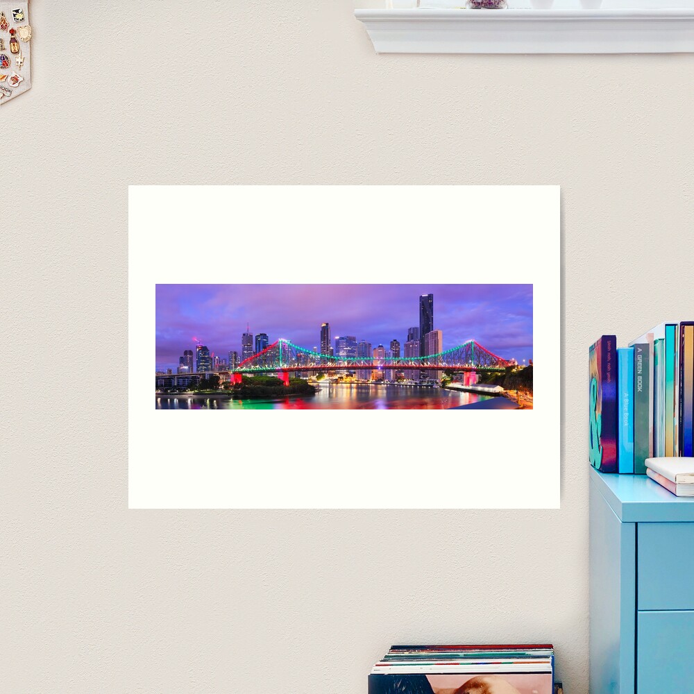 Colourful Story Bridge, Brisbane, Queensland, Australia Art Print