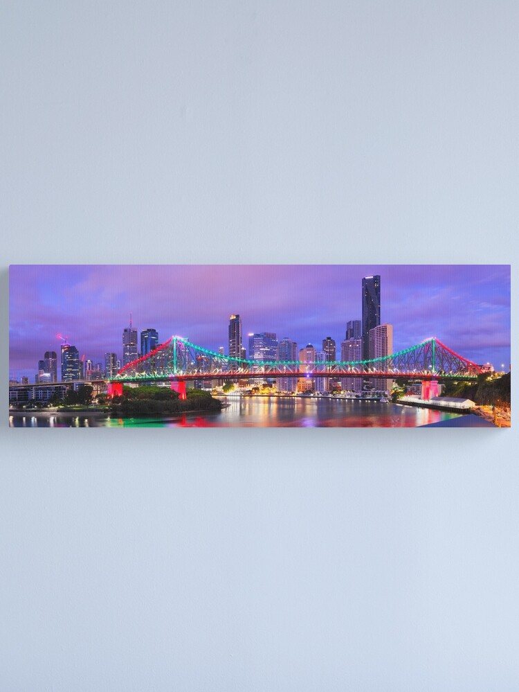 Alternate view of Colourful Story Bridge, Brisbane, Queensland, Australia Canvas Print