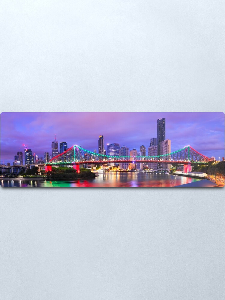 Alternate view of Colourful Story Bridge, Brisbane, Queensland, Australia Metal Print