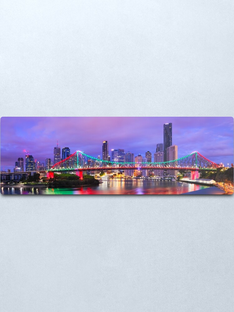 Alternate view of Colourful Story Bridge, Brisbane, Queensland, Australia Metal Print