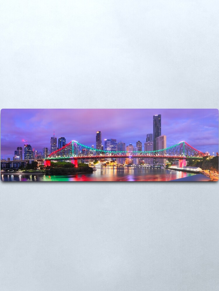 Alternate view of Colourful Story Bridge, Brisbane, Queensland, Australia Metal Print