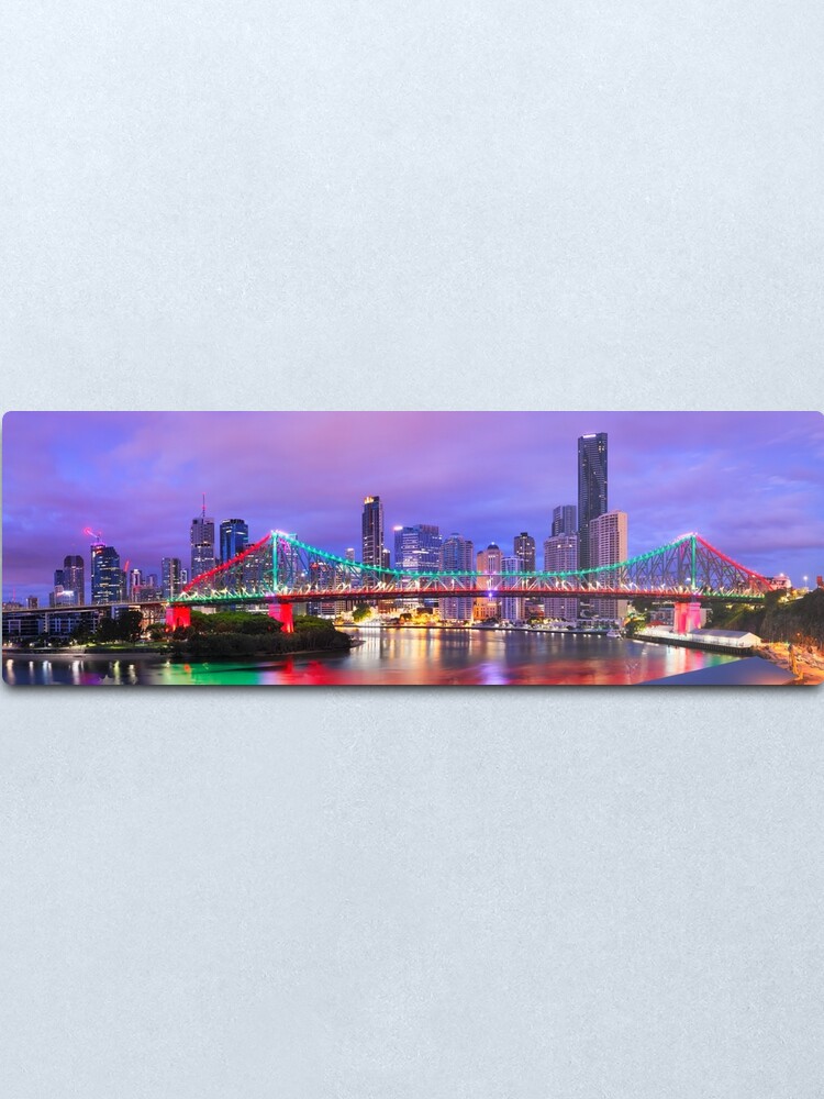 Alternate view of Colourful Story Bridge, Brisbane, Queensland, Australia Metal Print