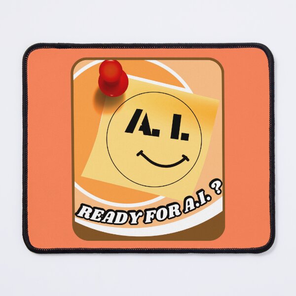 Item preview, Ready for AI? - Fun graphics with a yellow sticky note and white fonts on an orange background designed and sold by SplashTastic.