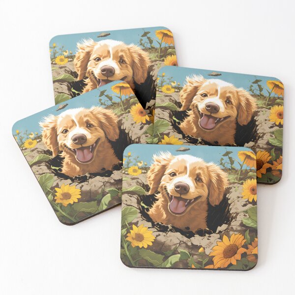 Item preview, Golden Retriever Digging a Hole designed and sold by ARTficiallyAnon.