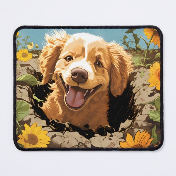 Item preview, Golden Retriever Digging a Hole designed and sold by ARTficiallyAnon.